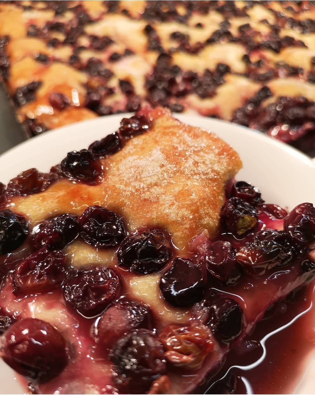Piatto di schiacciata con l'uva fatta in casa